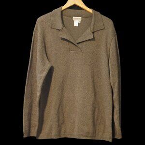 Coldwater Creek Green Heather Collared Sweater Men’s Medium